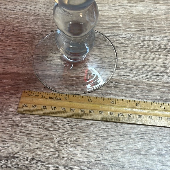 Elegant Ruby Red Glass Vase / Candle Holder Clear Patterned Base Hurricane Large - Picture 7 of 9